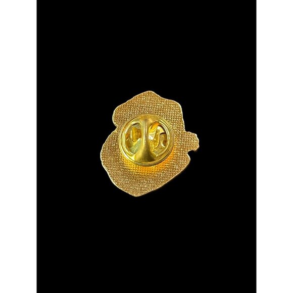 Vintage Christmas Santa Claus Head Gold Tone Enamel Holiday Fashion Brooch Pin - Picture 2 of 4